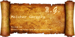 Melcher Gergely névjegykártya